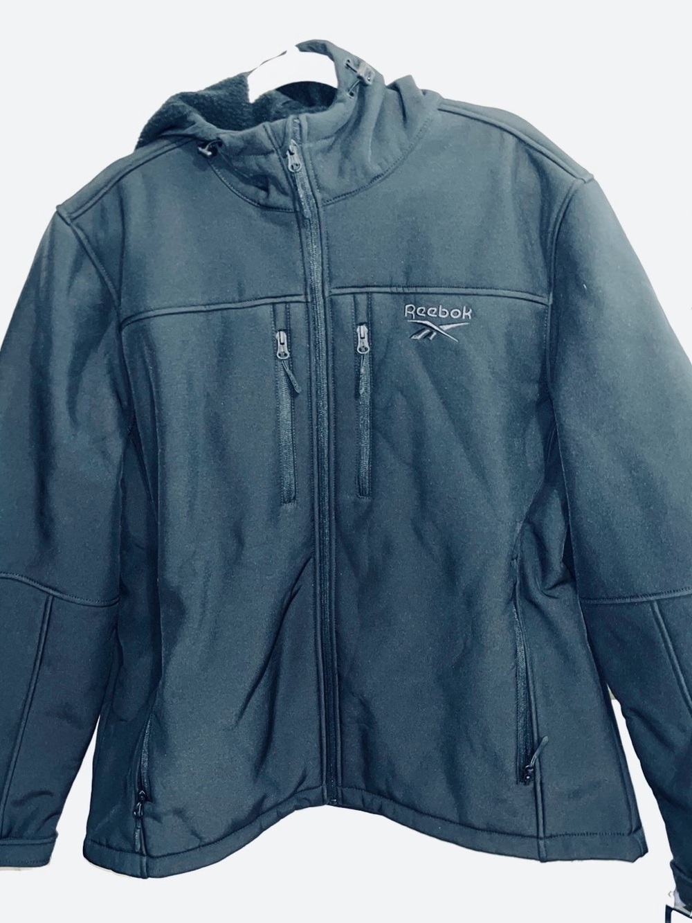 Reebok Men's Black Performance Softshell Jacket with Hood